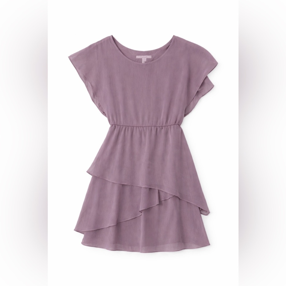 Max and Cleo Mauve Layered Chiffon Dress XXS